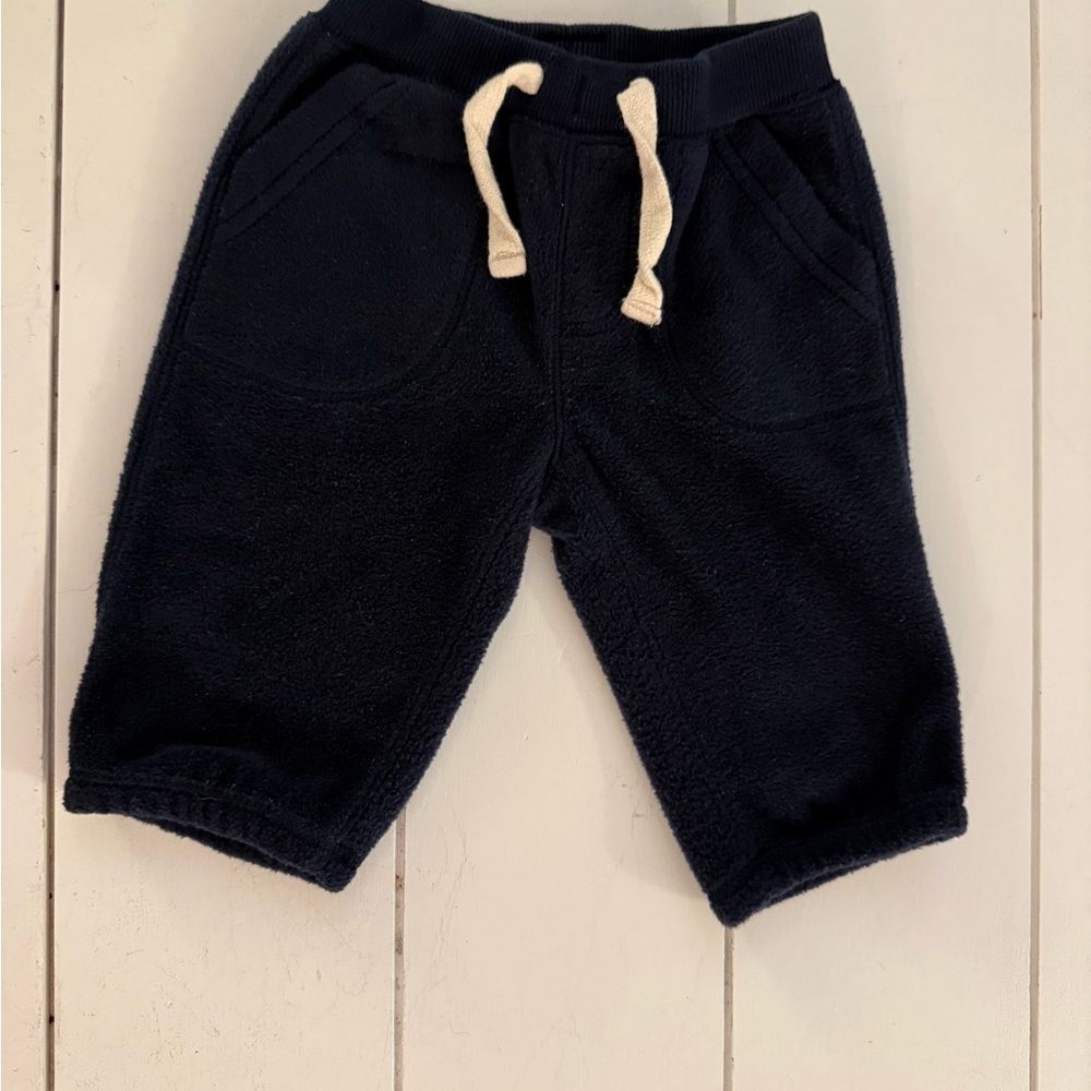 GAP Kids Navy Joggers with Cream Drawstring